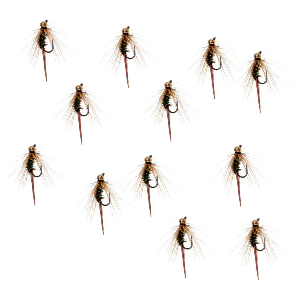 1 Dozen   Hook Lures Baits Bead Head Prince Nymph Fly Fishing Flies