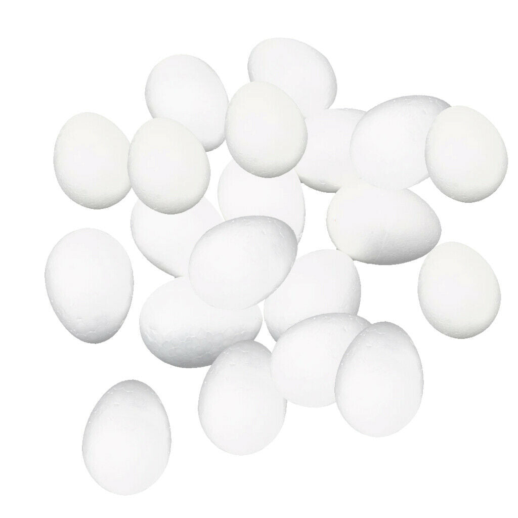 20 Pieces White Modelling Eggs DIY Children Painting Crafts Decor Balls