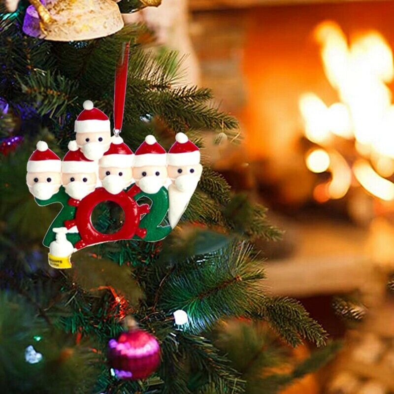 DIY Name Blessings Soft Clay  Snowman Christmas Tree Hanging Pendant 6Pcs K1B4