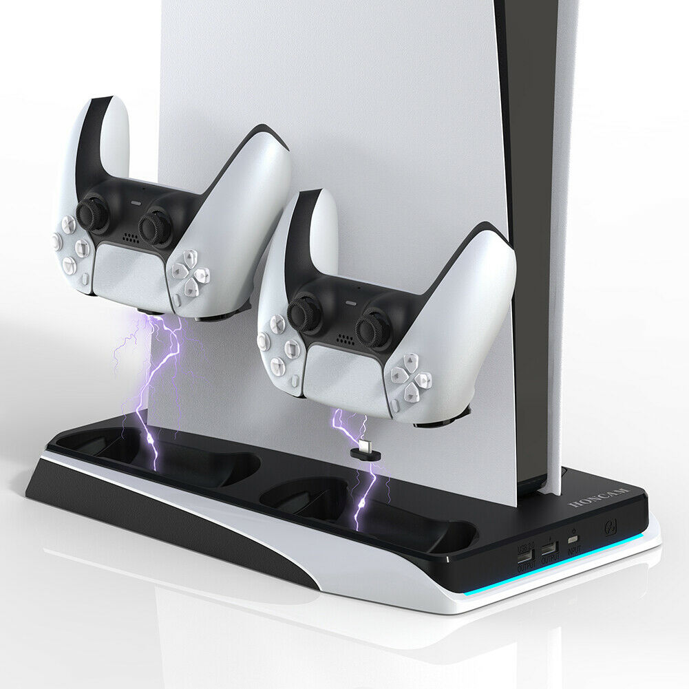 For PS5 PS5 Digital Edition Vertical Cooling Stand Dual Controller Charger