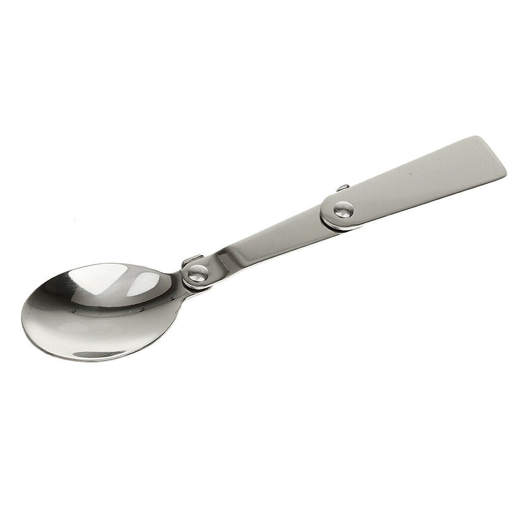 Stainless Steel Outdoor Foldable Spoon Tableware for Cookout Picnic 16cm