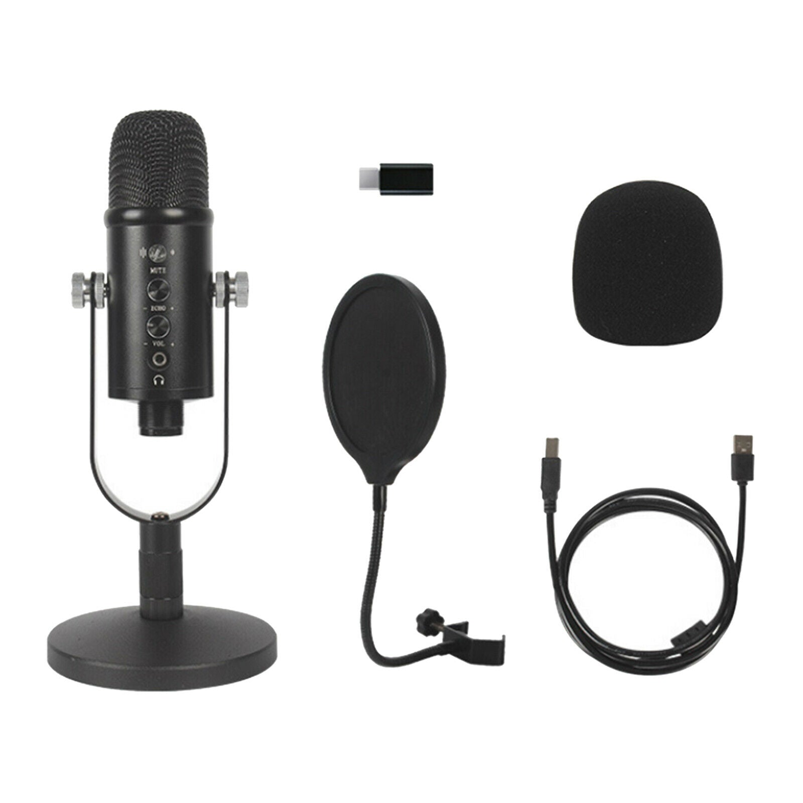 USB Condenser Microphone Kit Studio Broadcast Sound Recording Desk Stand