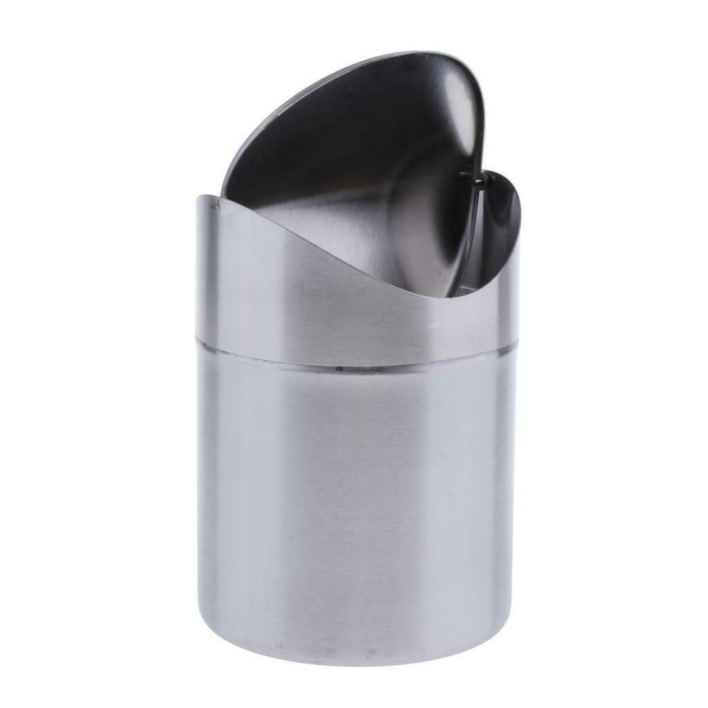 Stainless Steel Mini Trash Can Car Rubbish Bin Perfect for Home Office