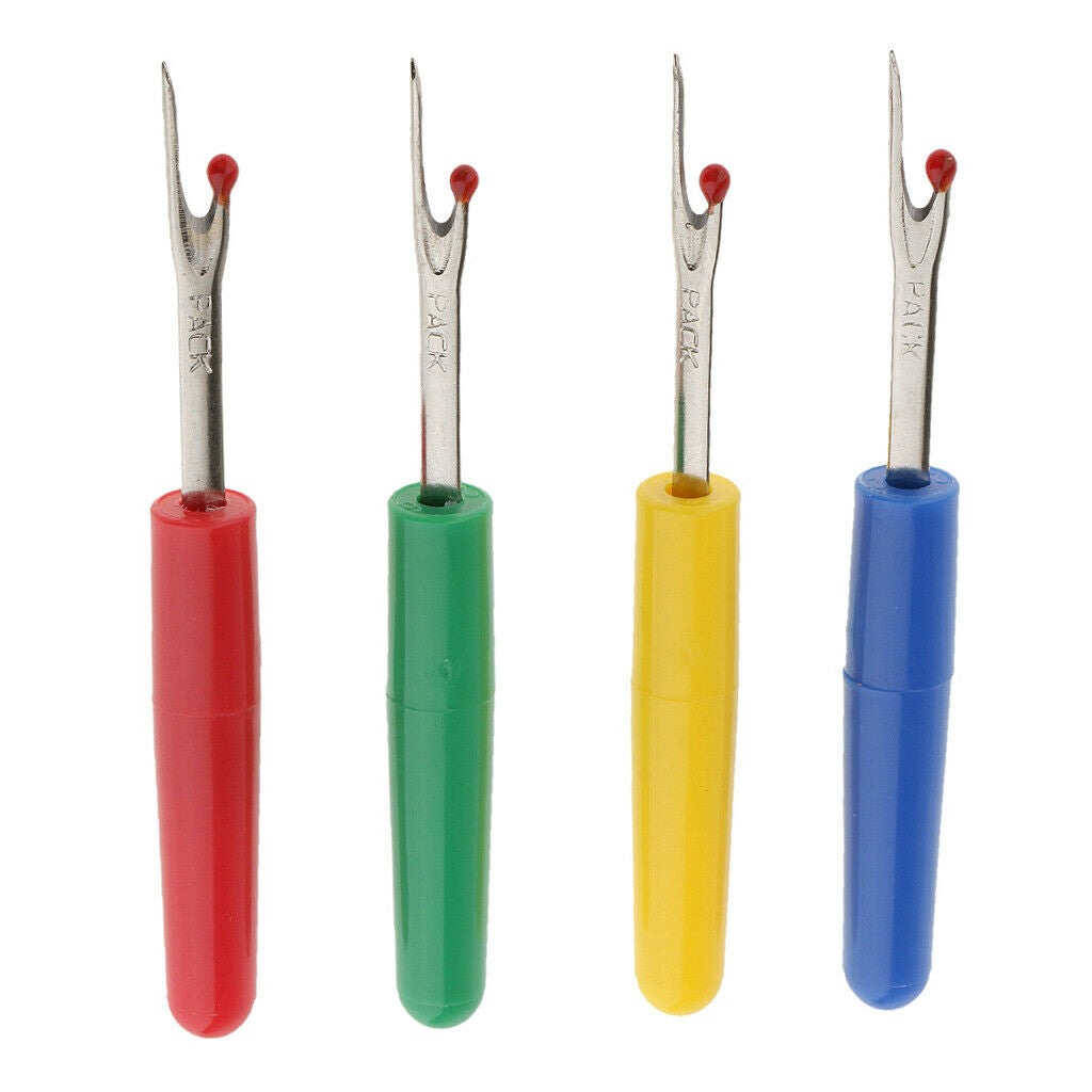 Lots of 4 Plastic Handle Sewing Stitch Thread Unpicker Seam Ripper, Steel,
