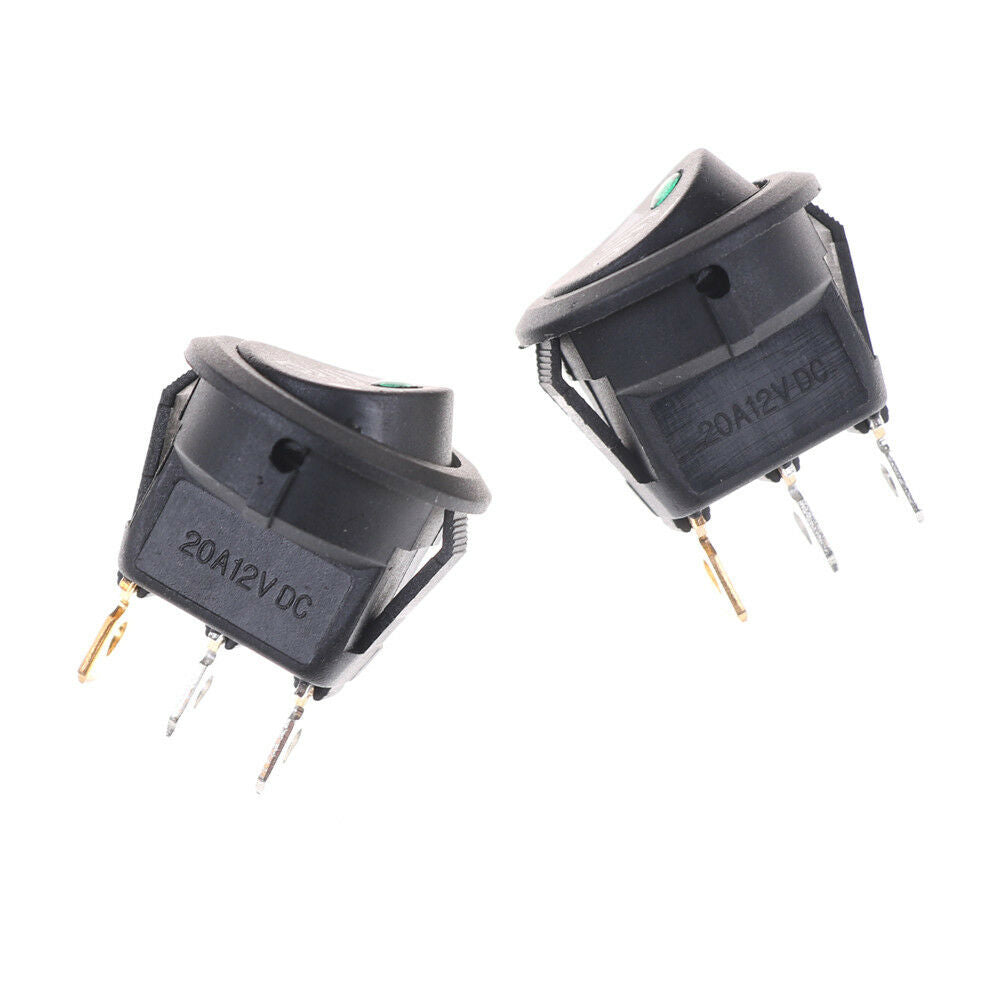 2pcs Parking Sensor Switch 12V 20A 3Pin Illuminated Rocker Switch Roun.l8
