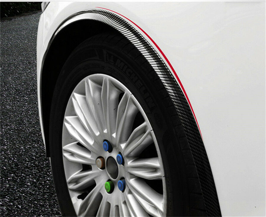 2Pcs 150cm Carbon Fiber Color Rubber Car Fender Flare Wheel Eyebrow Protectors