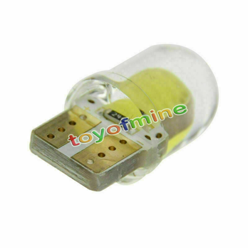 2x White T10 194 168 W5W 3W 8 SMD COB Super Bright SILICA LED Light Bulb DC 12V