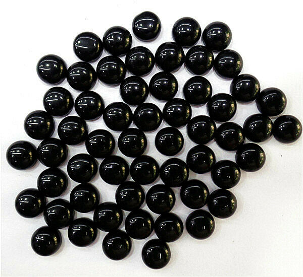 100Pcs 8mm Wholesale Black Agate Round Cab Cabochon for DIY Accessories HH7059