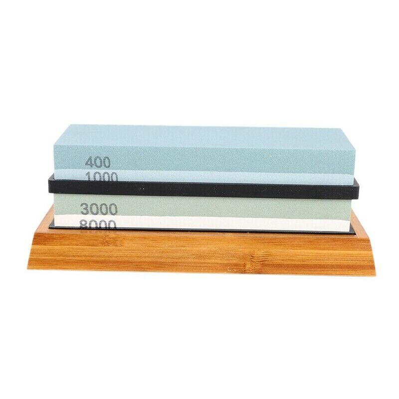 ening Stone Set, Whetstone 2-IN-1 400/1000 3000/8000 Grit, Waterstone Wooden HH3