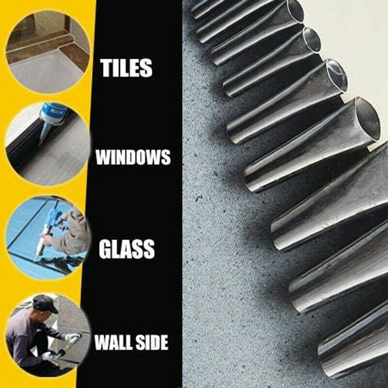 Caulking Finisher, 14Pcs Caulk Nozzle Applicator, Stainless Steel Sealant FiniO2