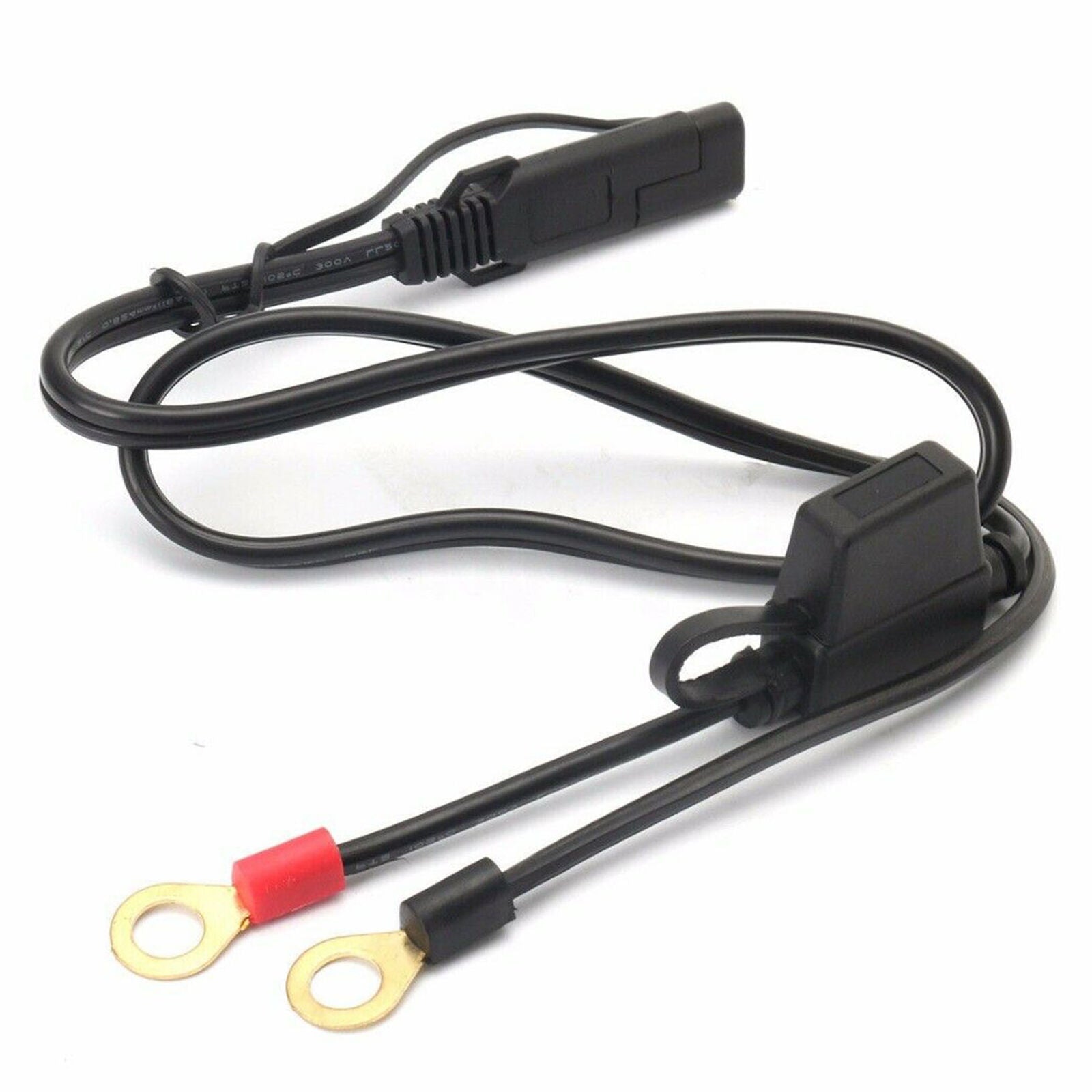 12V Motorcycle Battery Charger Terminal Ring Connector Cable Harness SAE Adapter