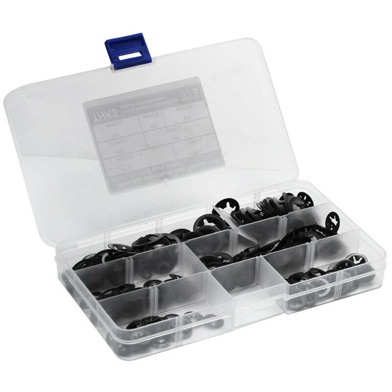 280pcs Tooth Starlock Push On Locking Washers Speed Clips Fasteners AssortmentC8