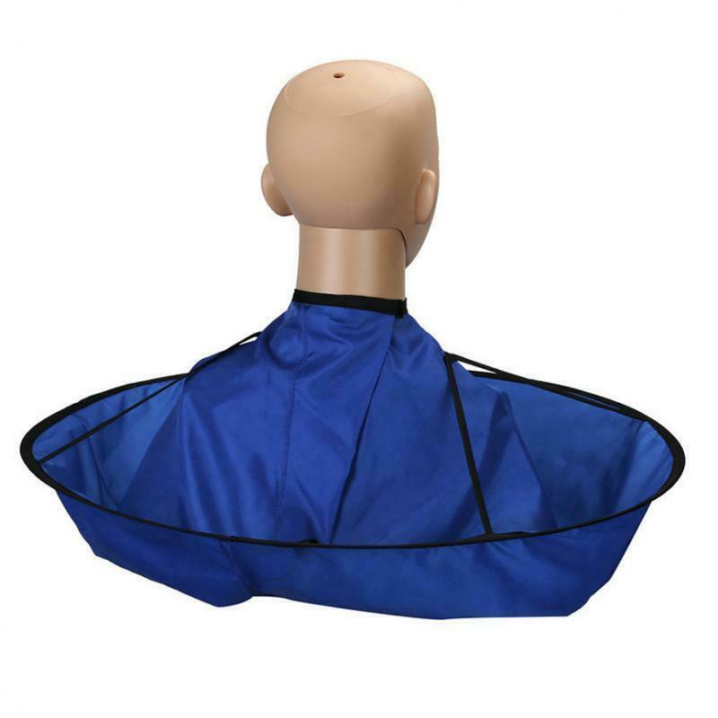 DIY Hair Cutting Cape Hair Catcher Haircut Cloth Umbrella Cloak Blue
