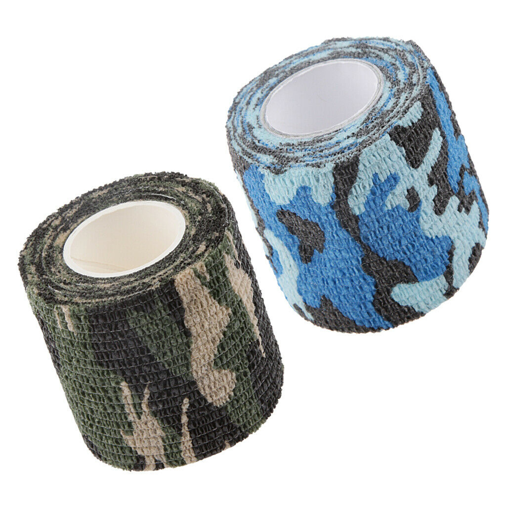 2Pcs Camouflage Tape Roll Hunting Shooting Stealth Wraps Cover Bandage 4.5m x
