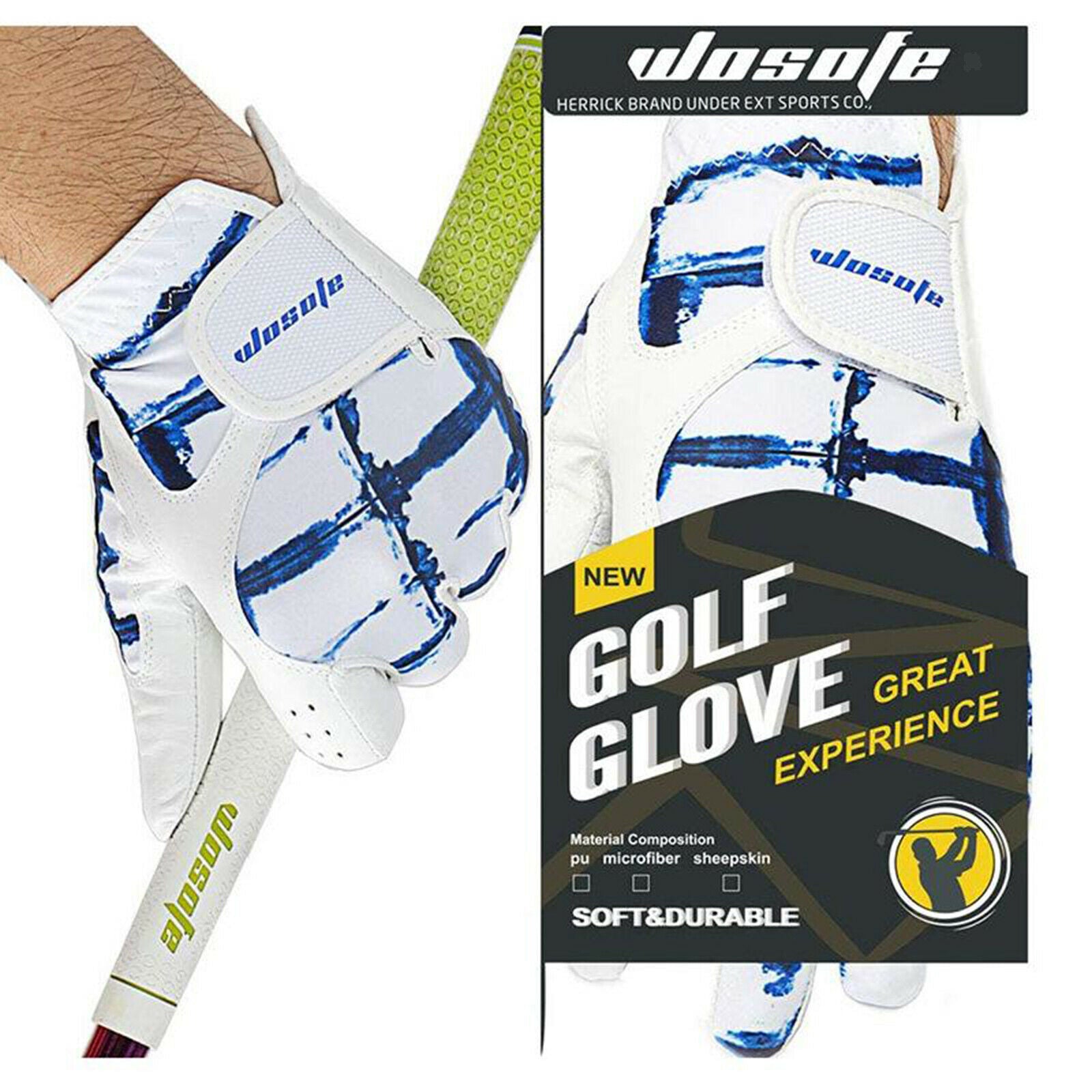 Golf Gloves Left Hand Premium Leather Breathable Professional, S-XL XL