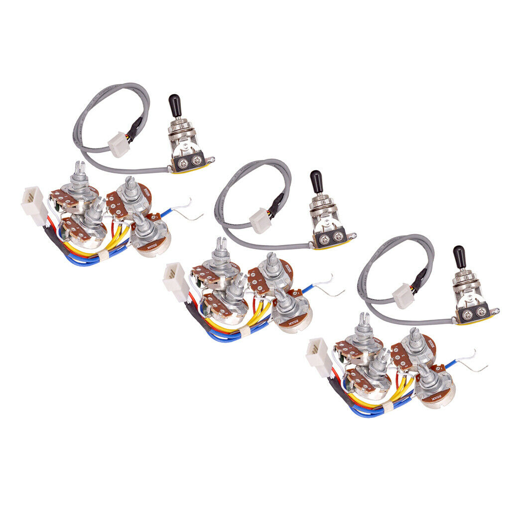 3 Set Parts 3 Way Toggle Switch Circuit Wiring Kit Pots For Electric Guitar