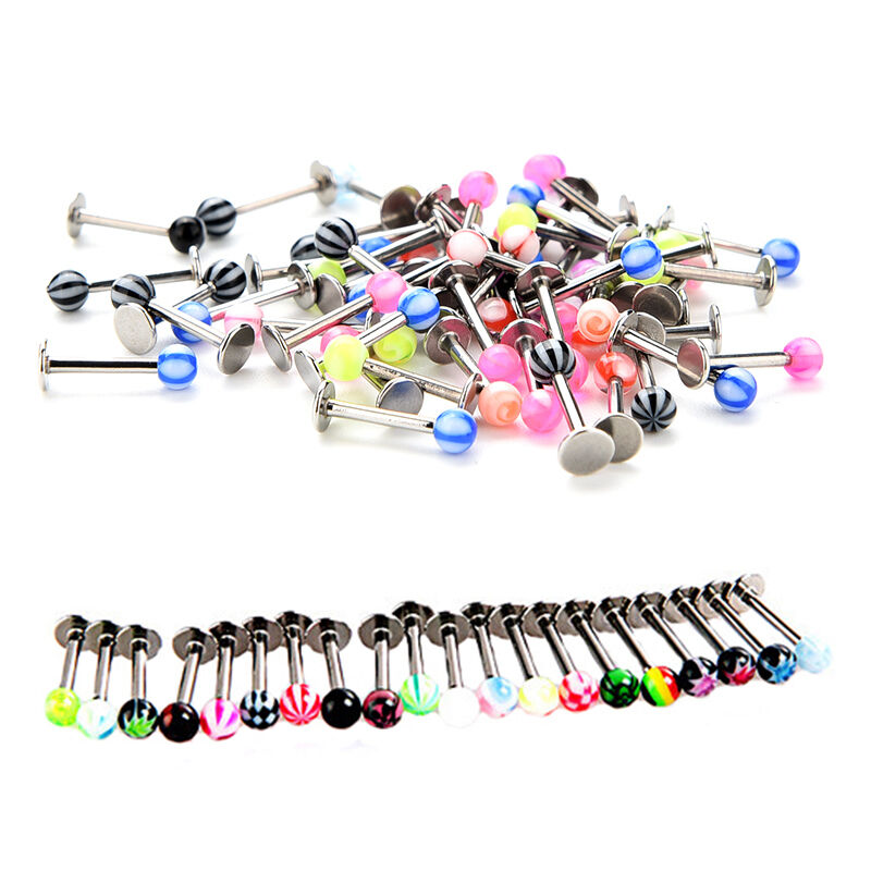 Flossy 10X Stainless Steel Ball Top Lip Studs Ear Rings Tragus Body Pierci.l8