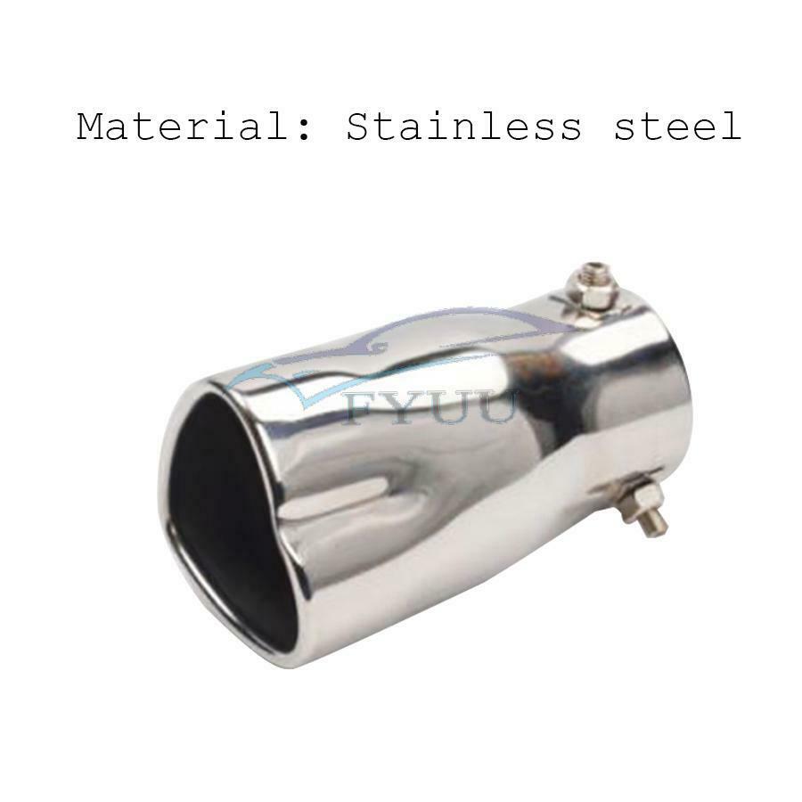 CSilver Stainless Steel Heart Shaped Car Exhaust Pipe Muffler Tip Cover Trim