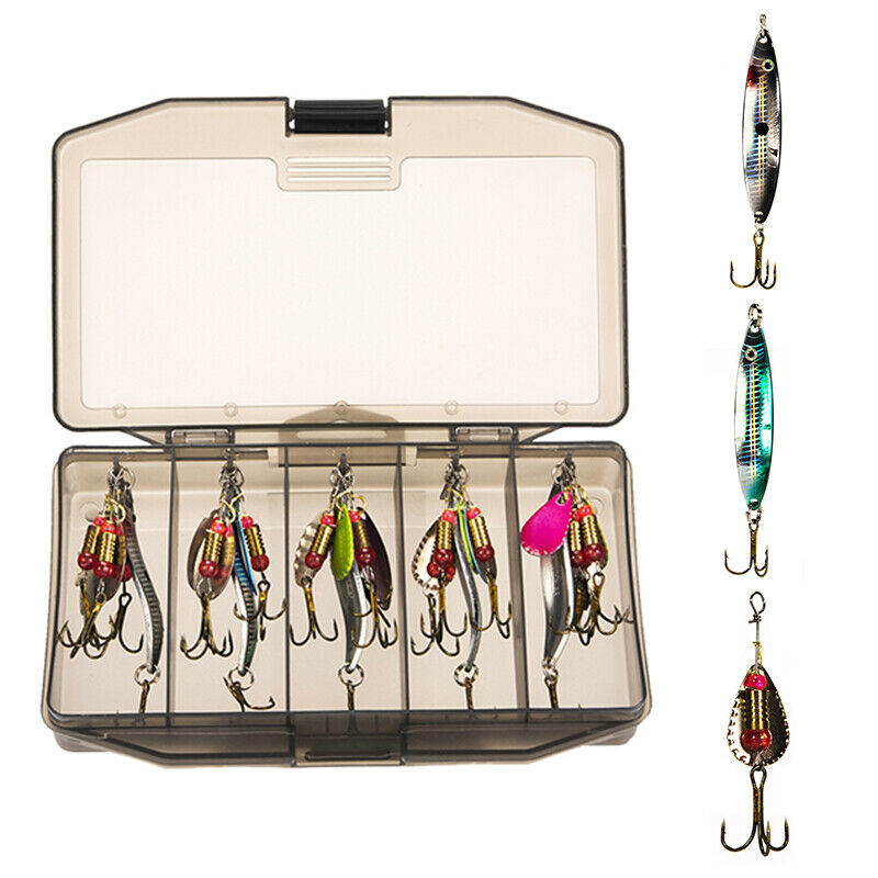 20pcs Fishing Lure Spinnerbait Sequins Salmon Hard Metal Spinner Baits _AU