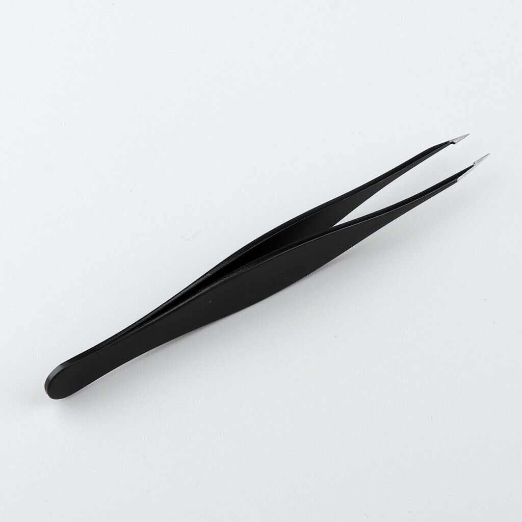 Eyelash Tweezers Curved Flat Clip Extension False Lash Applicator Clamp Sharp