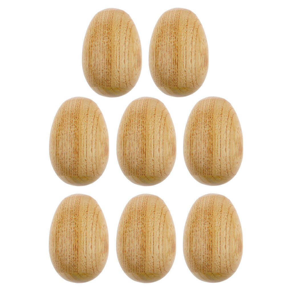 8pcs Handmade Wooden Egg Shaker Instruments Rattle Children's Toys