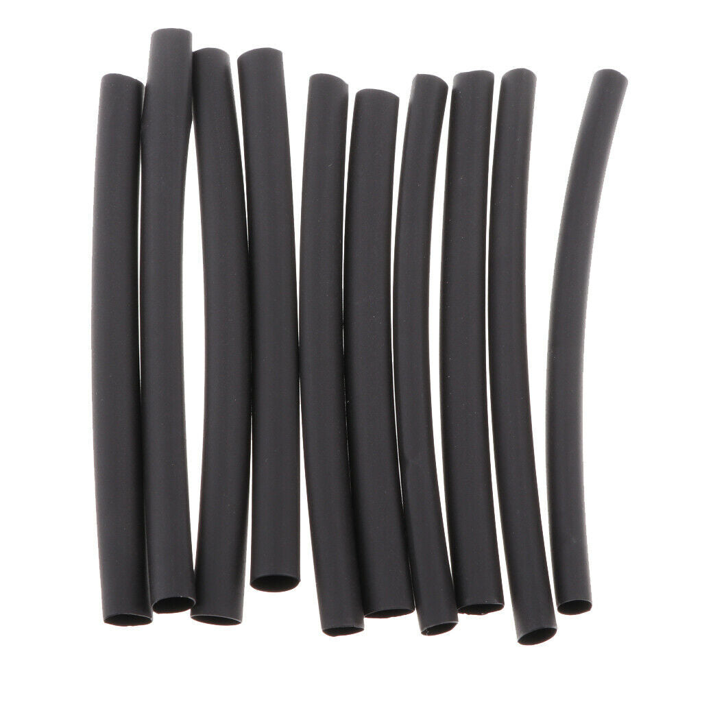 10 Pieces Heat Shrink Sleeve Wrap Tubing for Fishing Rod 3.93inch 6mm Black
