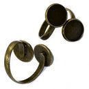 2x Retro Bronze Adjustable Ring Pad Base Blanks Findings Fit 12mm Cabochon