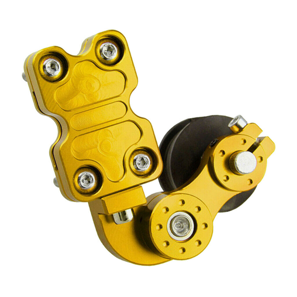1 Set Motocycle Chain Tensioner Roller 52mm Dia, Automatic Adjuster Yellow