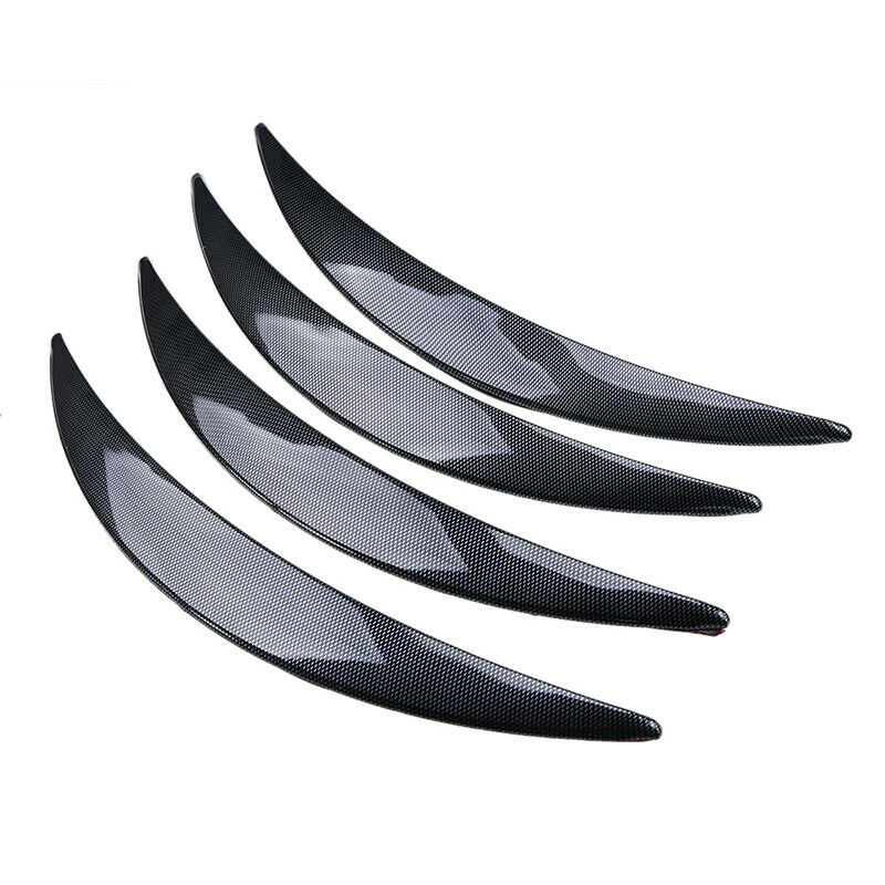 4pcs Car Wheel Eyebrow Arch Protector Trim Lips Fender Flares Carbon Fiber Look