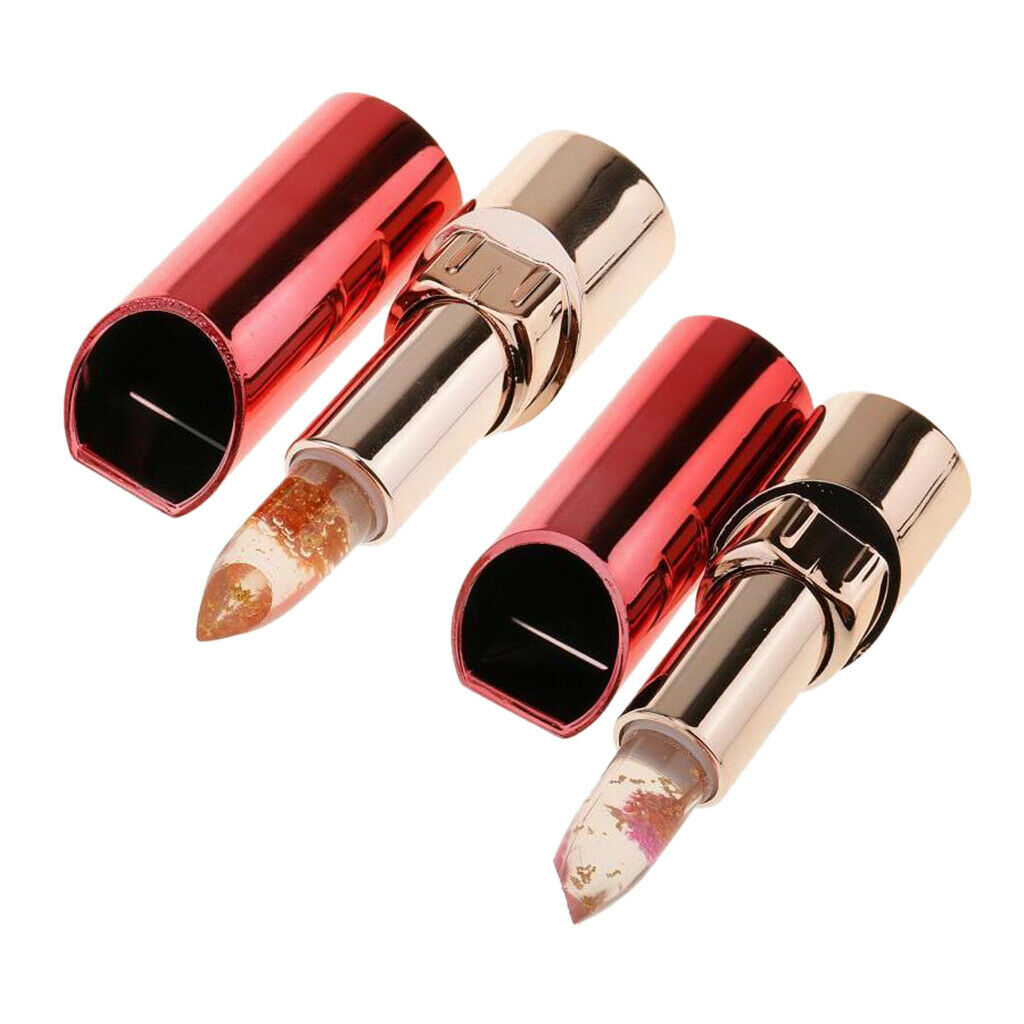 2x Flower Jelly Lip Stick Magic Color Temperature Changing Lipstick W Mirror