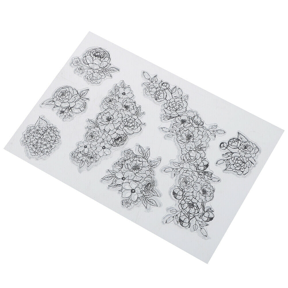 flowers transparent clear silicone stamp for diy scrapbooking photo deco.l8