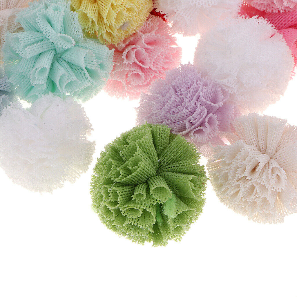 Packs of 50 Multi Color Tulle Pom Poms for Classroom Kindergarten Handmade