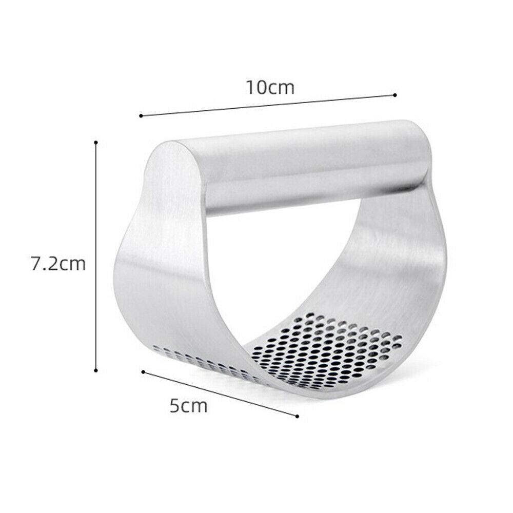 Stainless Steel Crusher Garlic Press Curved Grinding Mincer Manual Kitchen Tools