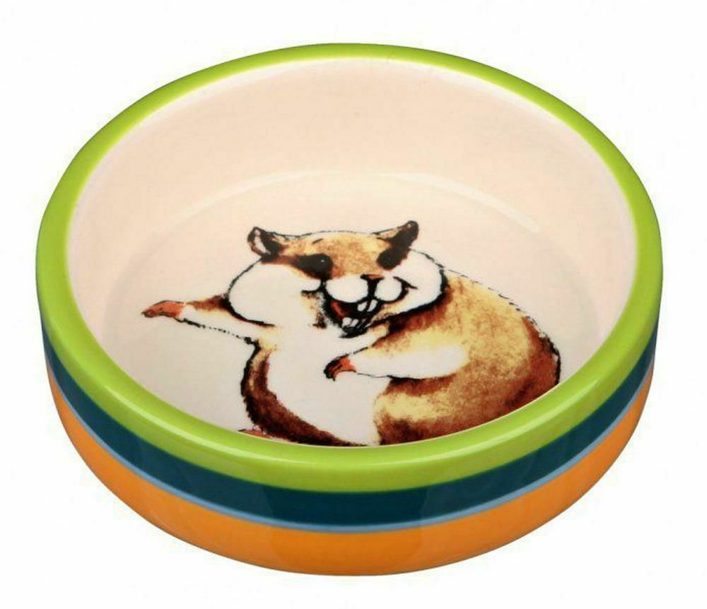 Ceramic Bowl With Hamster Motif 80ml / 8 Cm Trixie Bowls Rodents