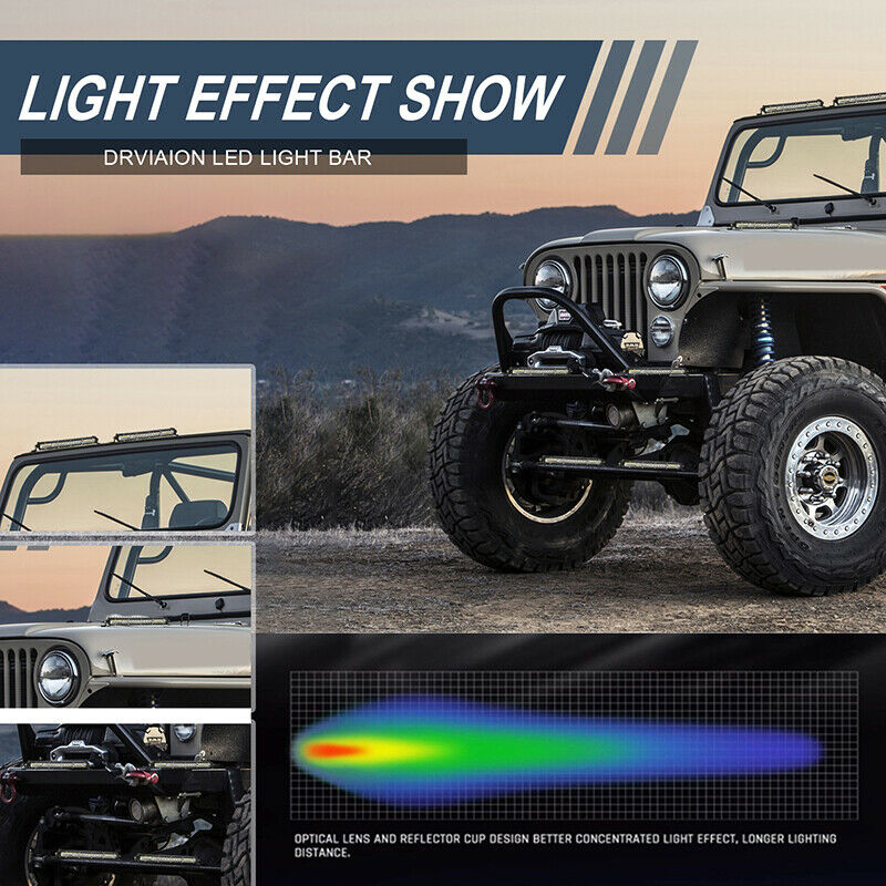 12inch 78W LED Work Light Bar Combo Spot Flood Driving Off Road SUV Bo TyR Qx