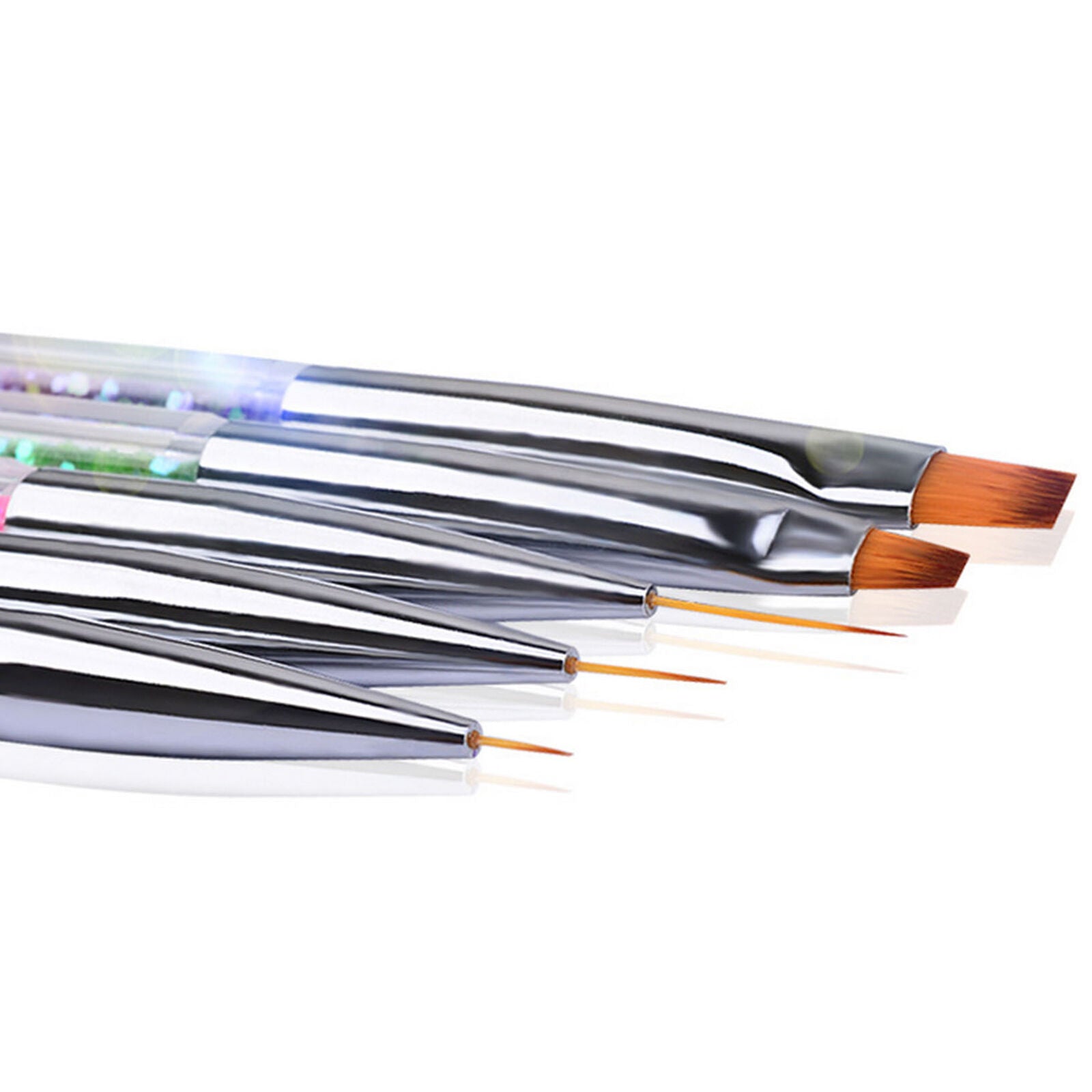 5 Pcs Tiny Nail Art Brush UV Gel Ultra Thin Liner Painting Drawing Pens