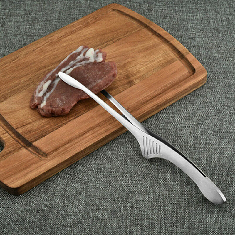 Salad Stainless Steel Heat Resistant Food Clip BBQ Tongs Grilling Tweezer XG TH