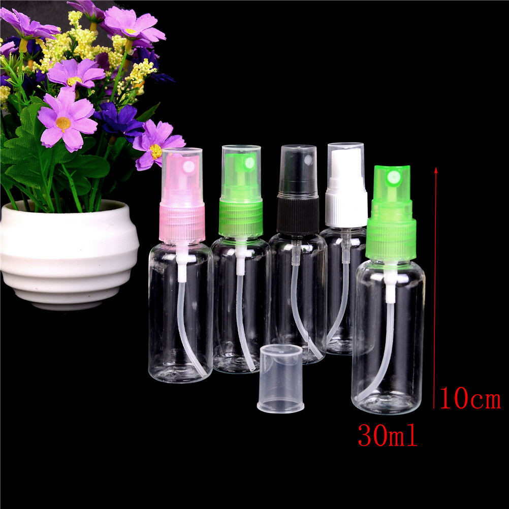 30ml 5Pcs Clear Transparent Plastic Perfume Atomizer Empty Small Spray Bott FG