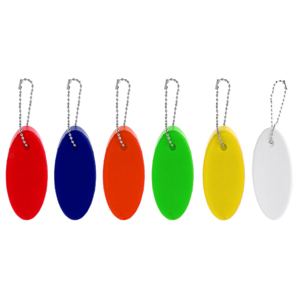 White Foam Floating Oval Keychain Keyring Water Sports Boating Key Float