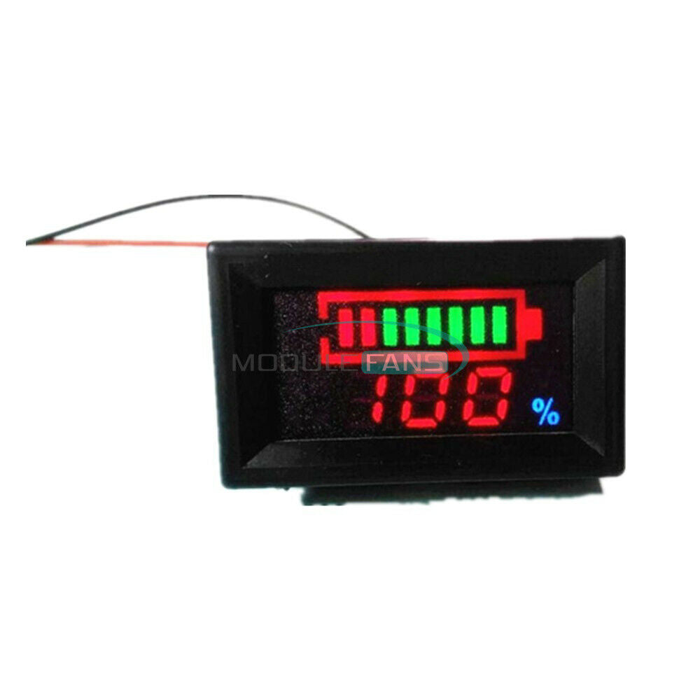 12V Lead Acid Batteries Battery Indicator Capacity LED Tester Voltmeter 5-15mA