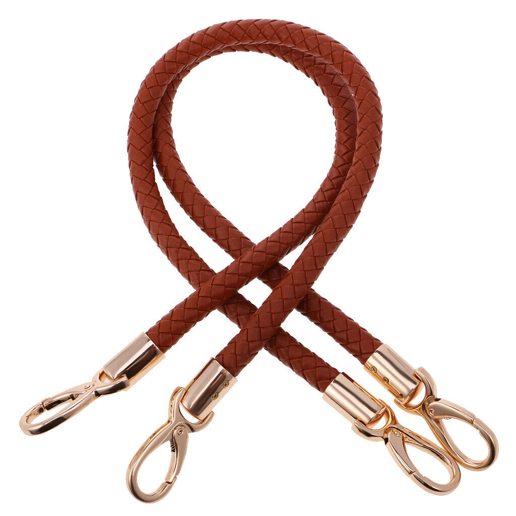 4Pcs DIY Shoulder Bag Braided Strap Replacements Handbag Handle Black+Brown