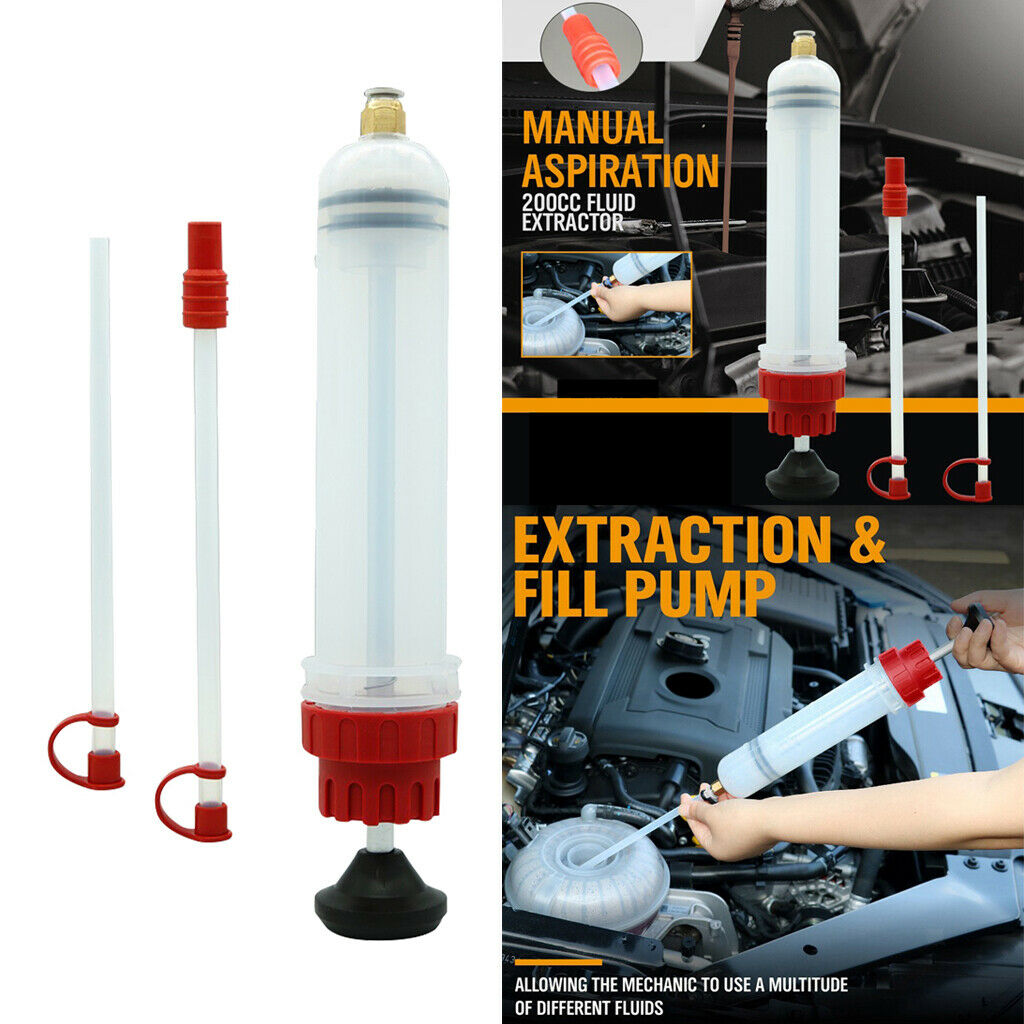 200cc Fluid Extractor Filling Manual Pump Oil Syringe Vacuum Fuel Transfer