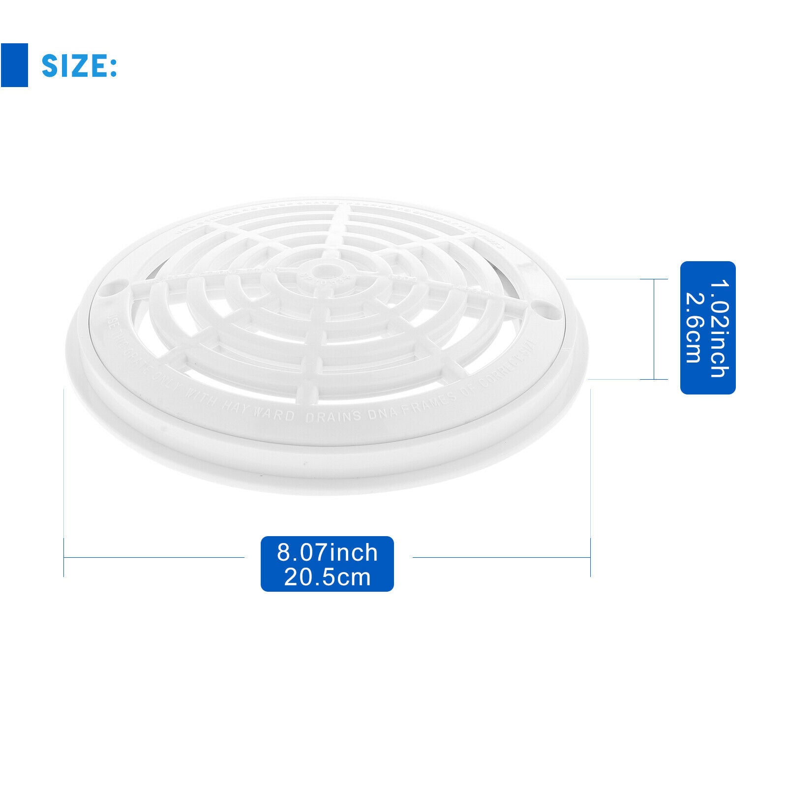 Round Main Drain Cover Anti-Vortex Suction Outlet Parts Accessary White