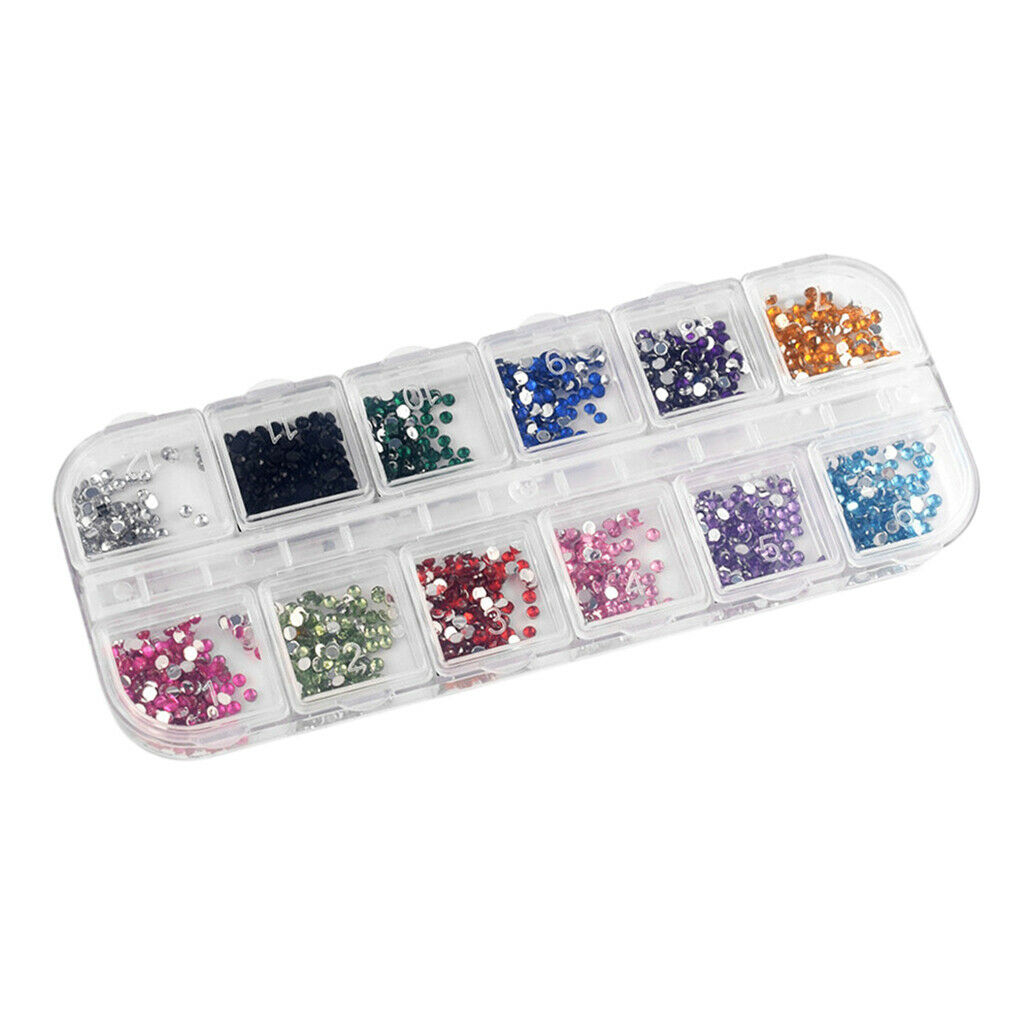 Plastic 12 Block Combination Ornaments Nail Art Rhinestone Decoration