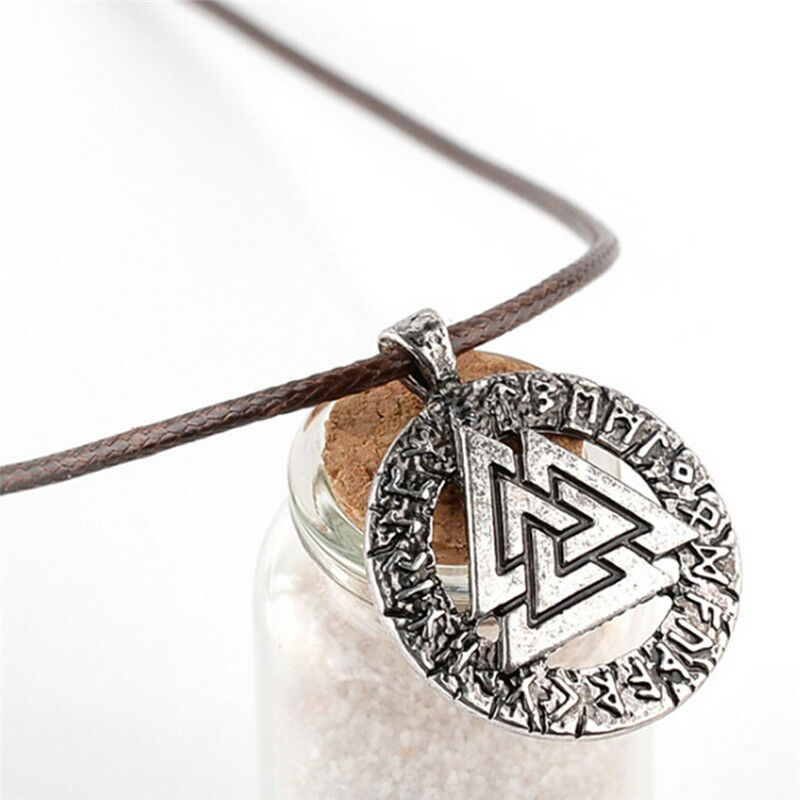 Cool Necklace Gals Viking Symbol Pendant Thor's Hammer Circle Necklace Jewel Pb