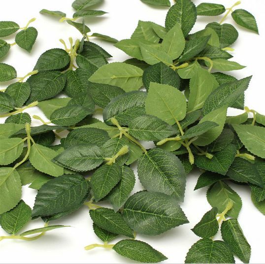 Green Artificial Silk Rose Leaf Leaves For Bouquet Garland Wedding Decor 30Pcs
