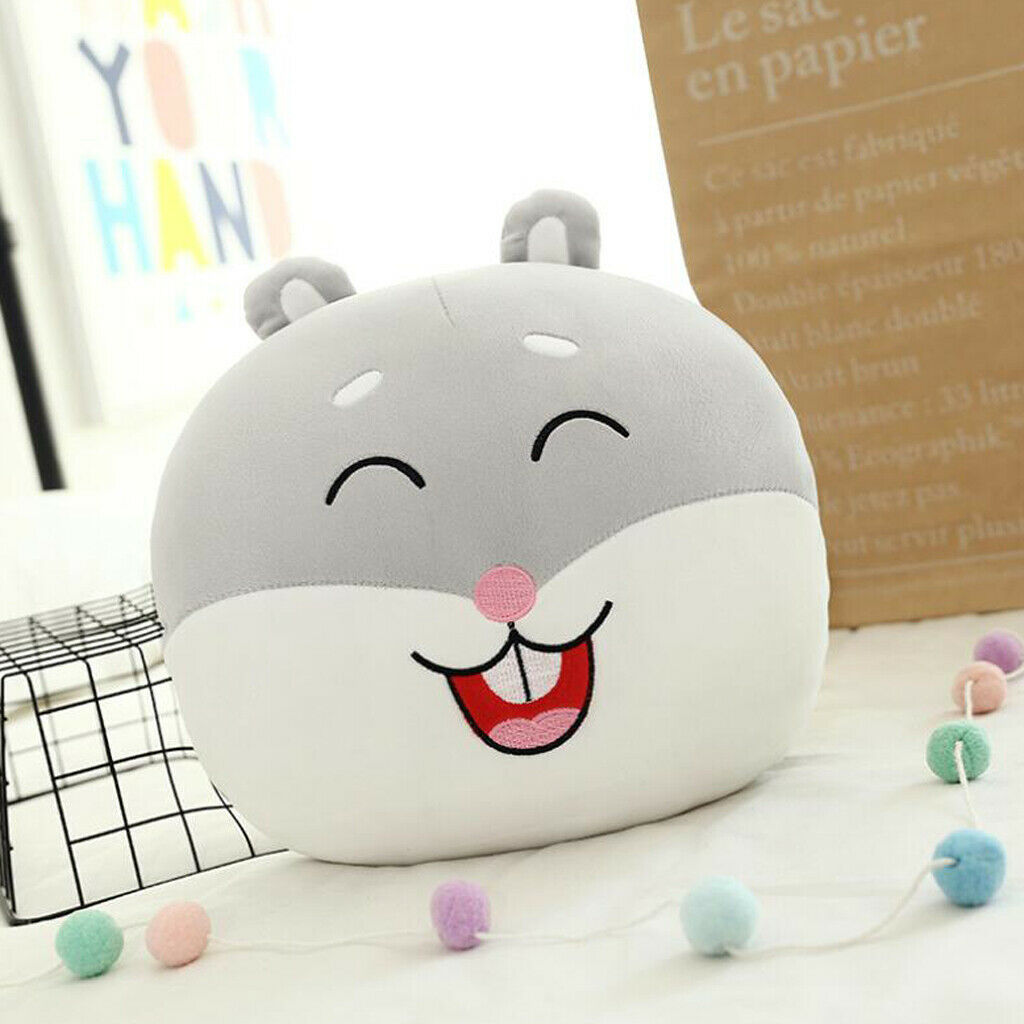 Cartoon Animal Head Shape Cushion Pillow Hand Warmer Groundhog B