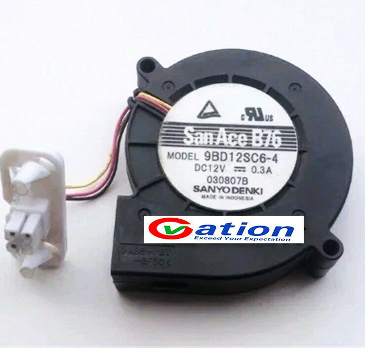 For 1pc SANYO 9BD12SC6-4 Cooling fan 12V 0.3A 3pin 75*20mm