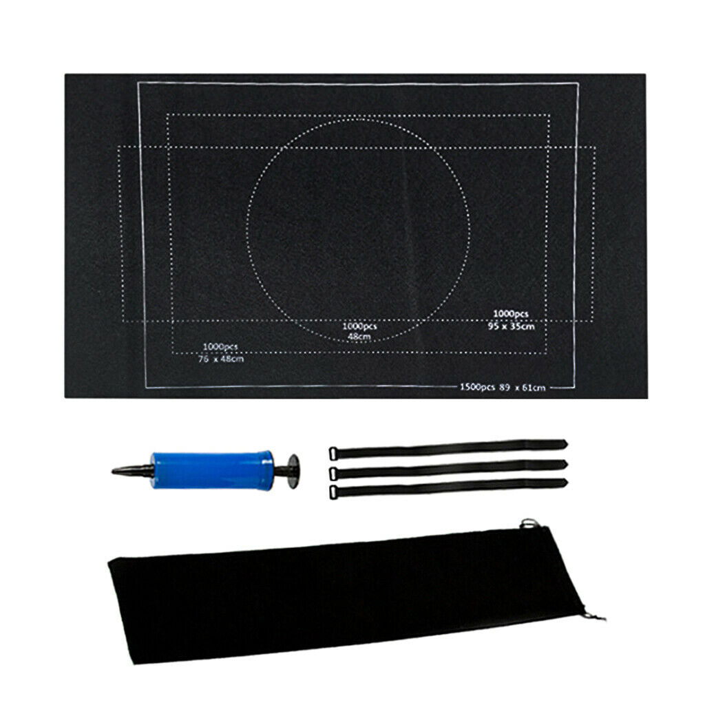 Portable Jigsaw Puzzle Play Mat 1500 Pieces Puzzles Travel Storage Bag Black