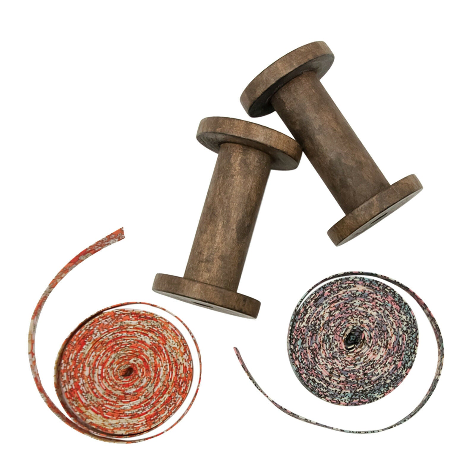 2 Pcs Wooden Bobbins Thread Spools Sewing Trims Yarn Wire Crafts Winding